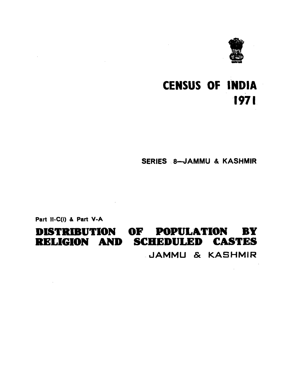 Distribution of Population by Religion and Scheduled Castes
