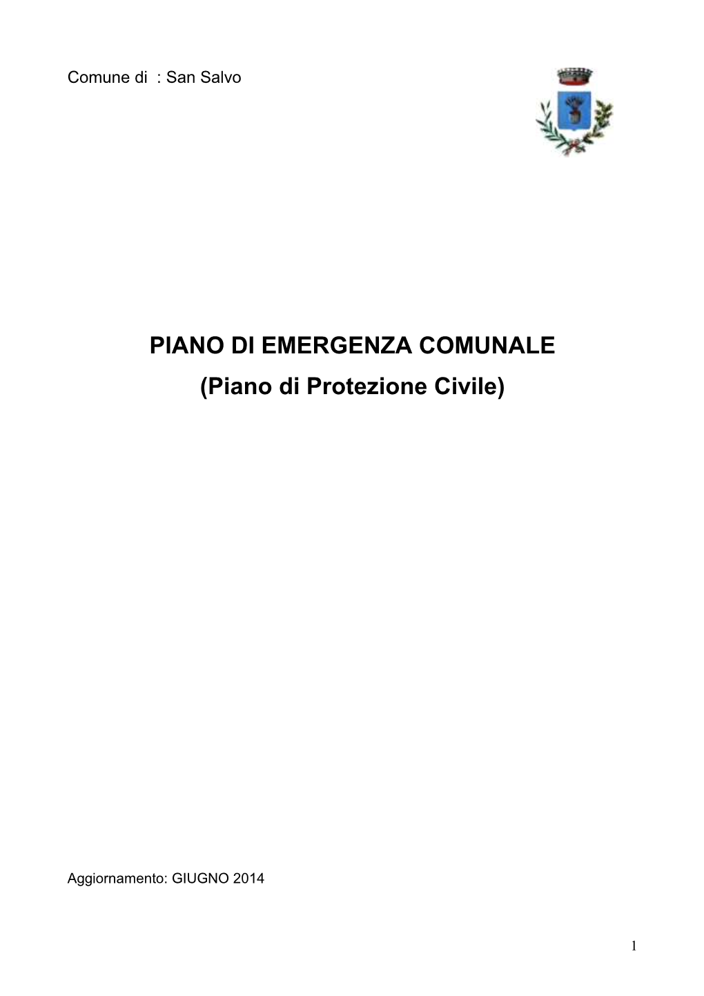 Piano Comunale Di Emergenza