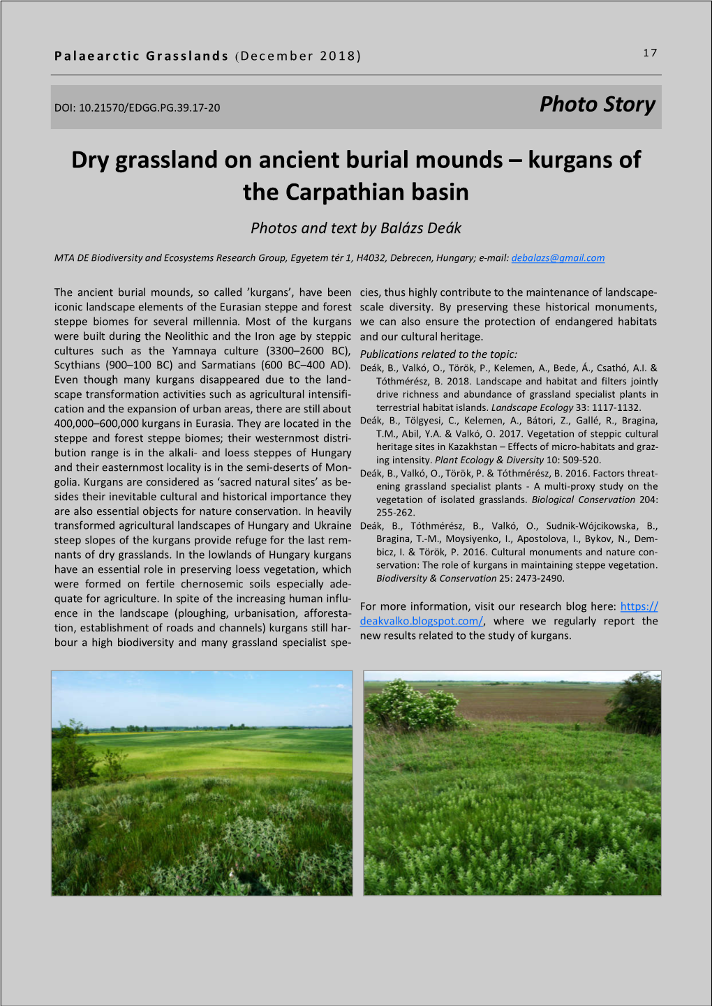 Dry Grassland on Ancient Burial Mounds – Kurgans of the Carpathian Basin