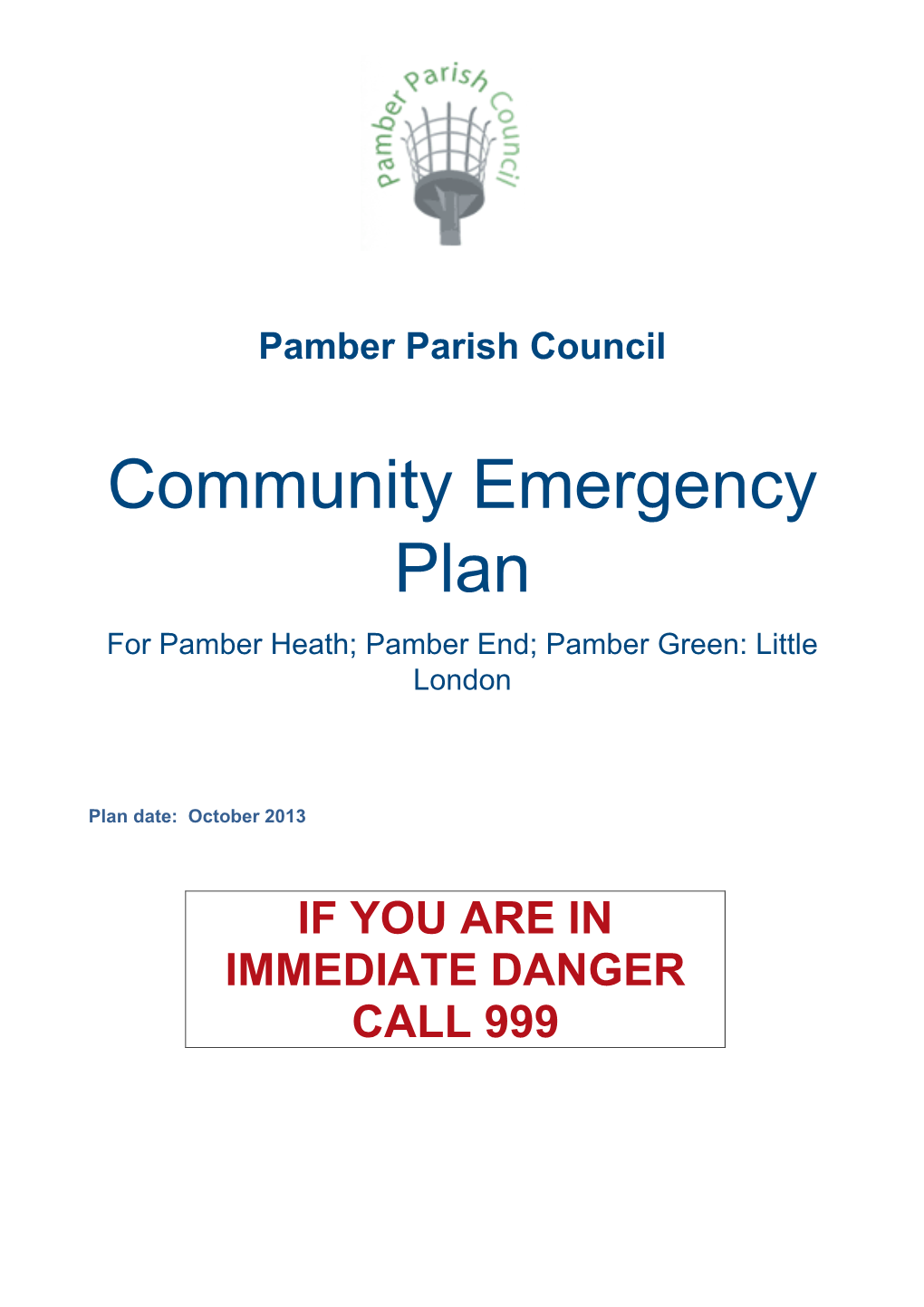 Community Emergency Plan for Pamber Heath; Pamber End; Pamber Green: Little London