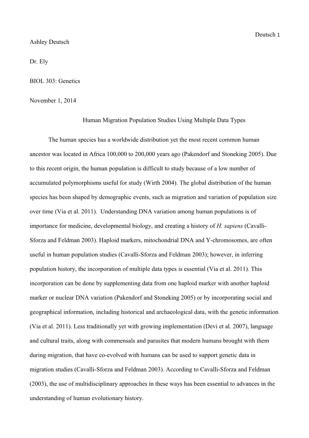 Human Migration Population Studies Using Multiple Data Types