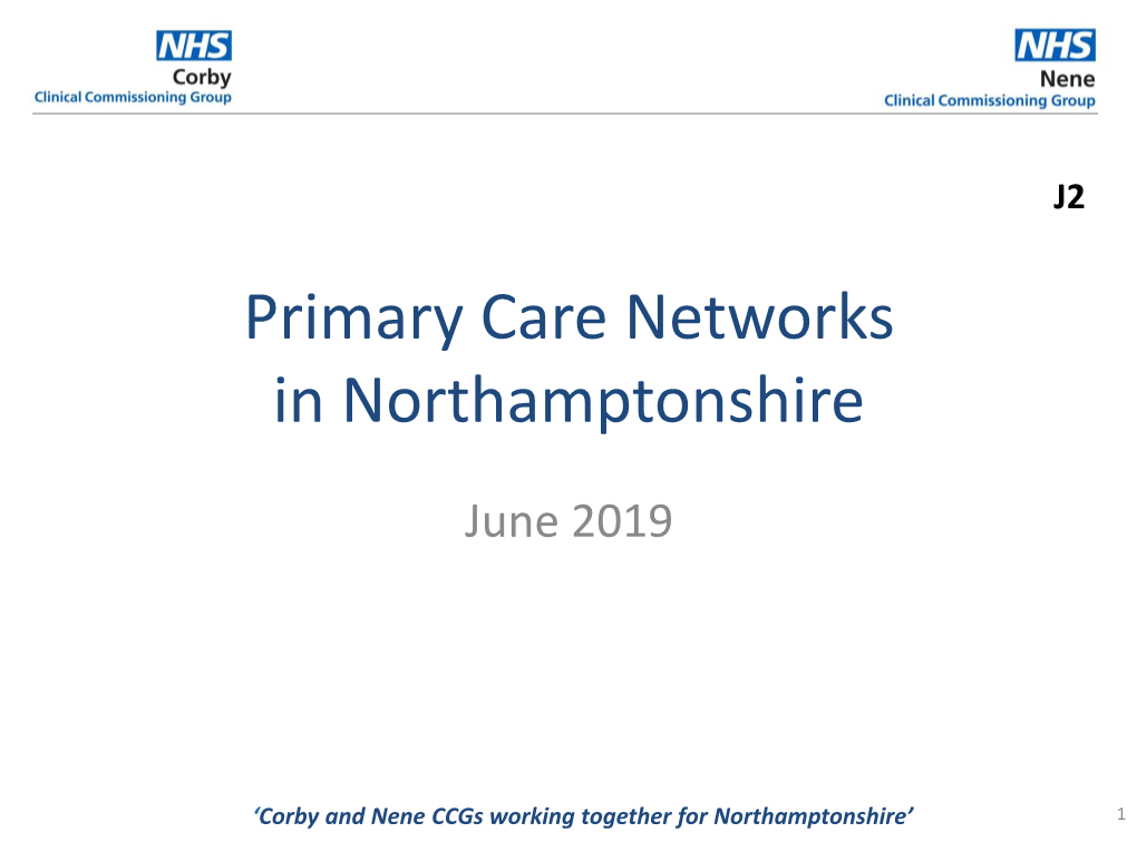 Primary Care Networks in Northamptonshire