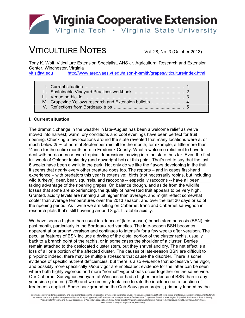 VITICULTURE NOTES...Vol. 28, No. 3 (October 2013)