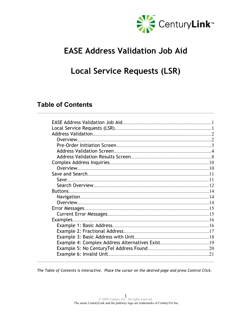 EASE Address Validation Job Aid