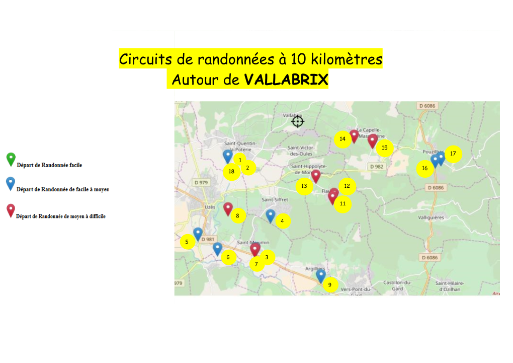Circuits De Randonnées À 10 Kilomètres Autour De VALLABRIX