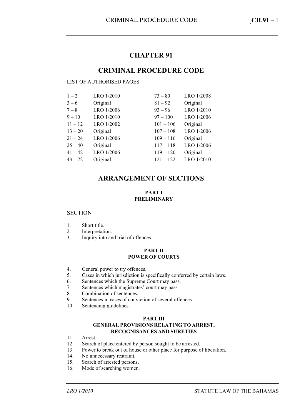 Criminal Procedure Code [Ch.91 – 1