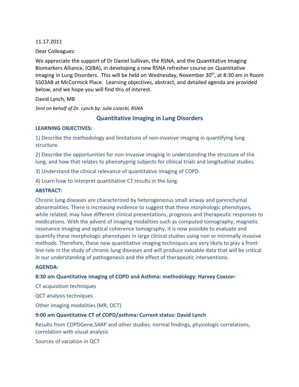 Quantitative Imaging in Lung Disorders