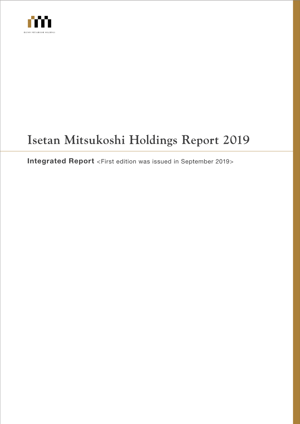 Isetan Mitsukoshi Holdings Report 2019