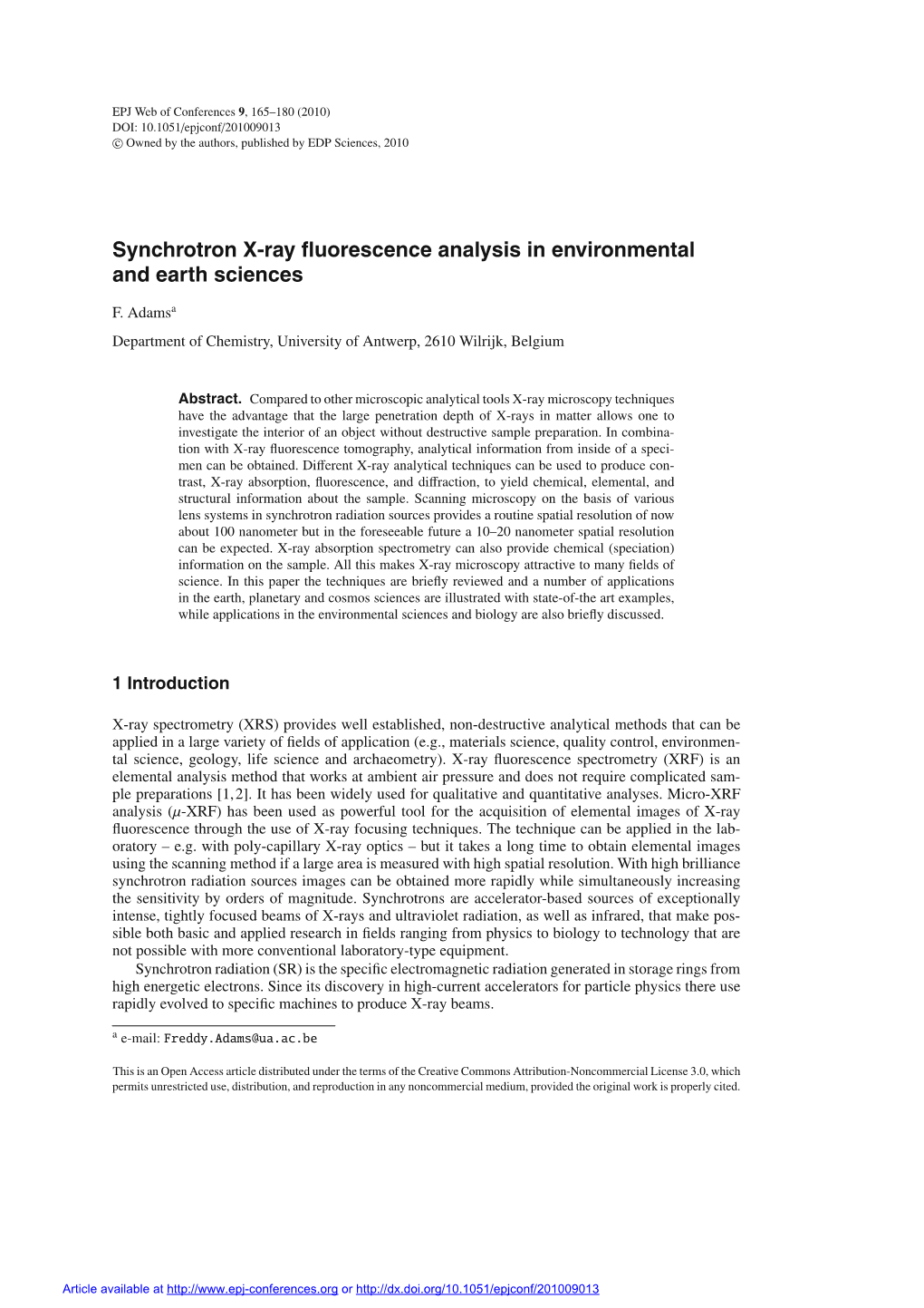 Synchrotron X-Ray Fluorescence Analysis in Environmental and Earth