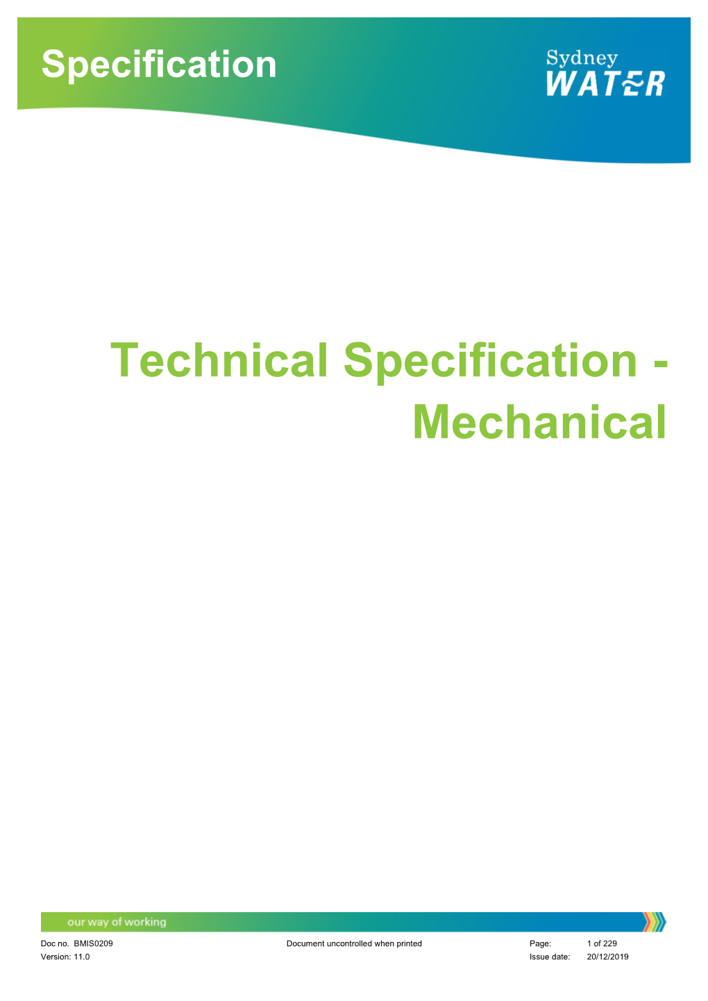 Technical Specification - Mechanical