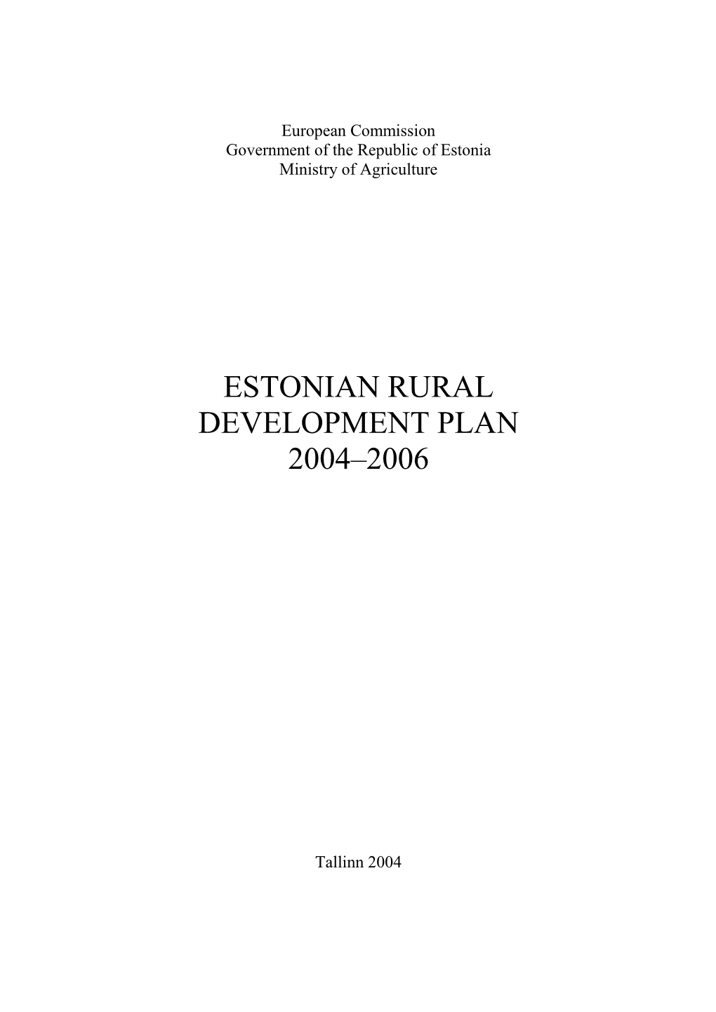 Estonian Rural Development Plan 2004–2006