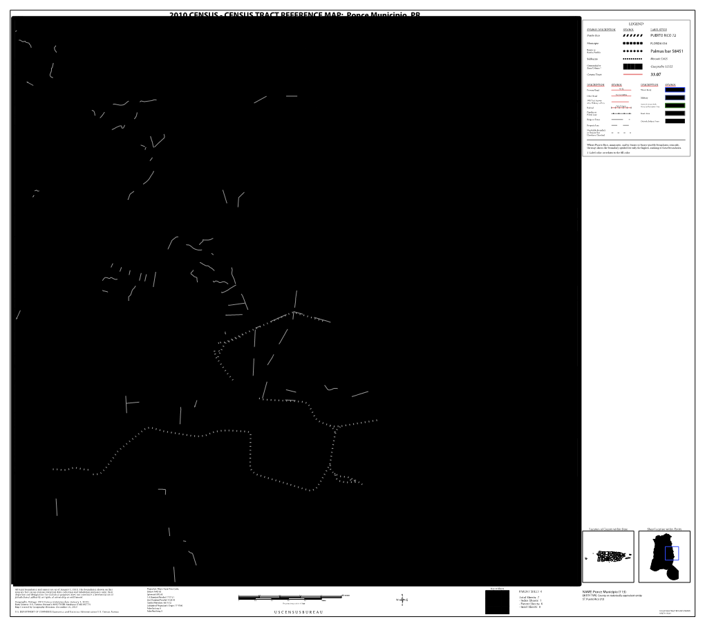 2010 CENSUS - CENSUS TRACT REFERENCE MAP: Ponce Municipio, PR 66.496801W