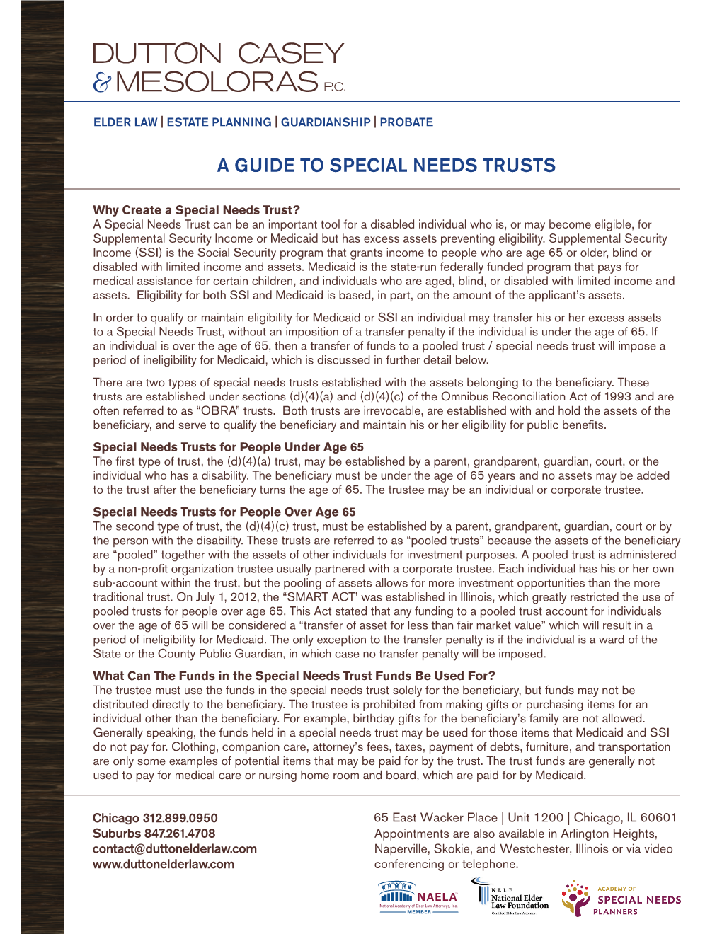 A Guide to Special Needs Trusts