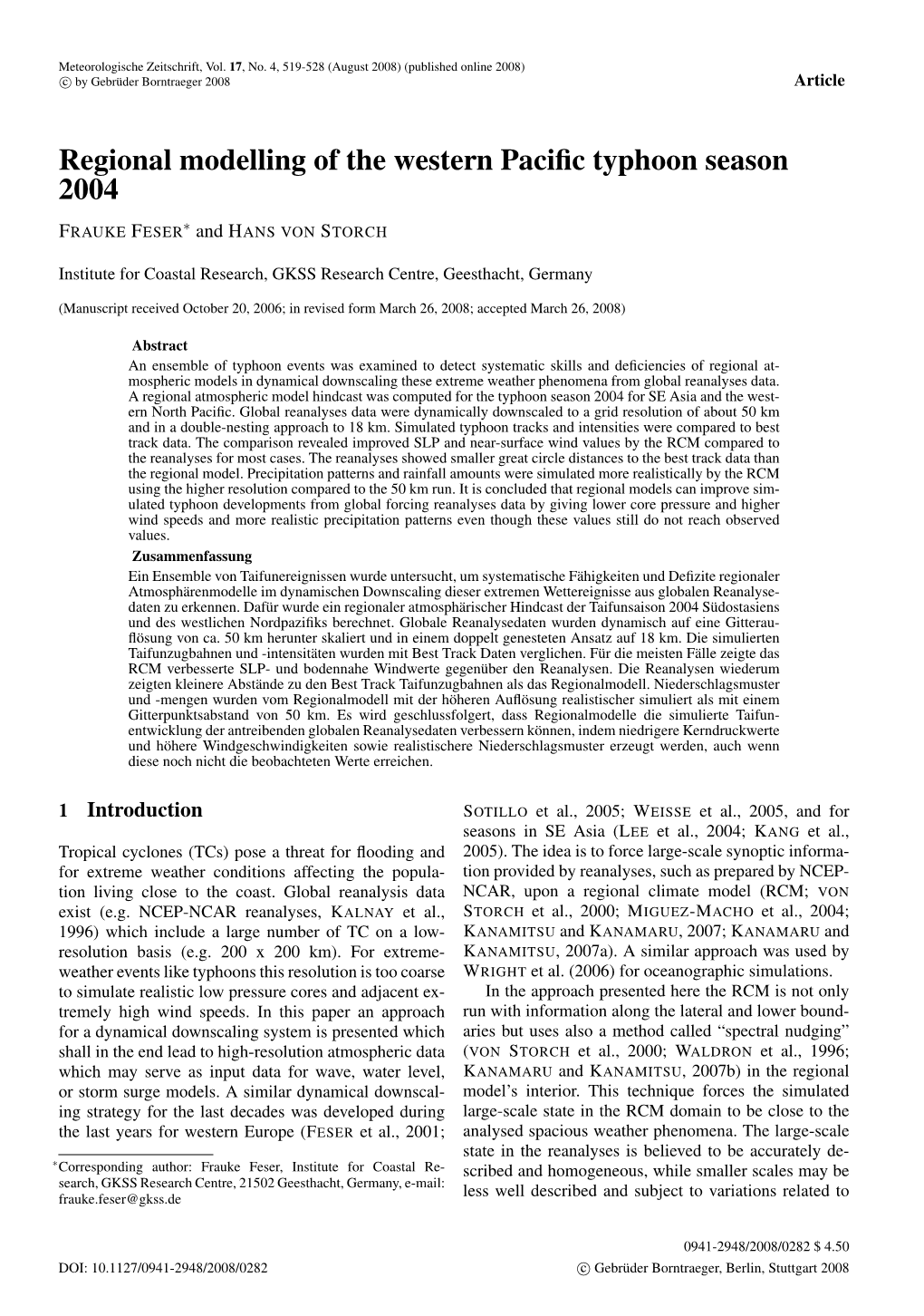 Regional Modelling of the Western Pacific Typhoon Season 2004