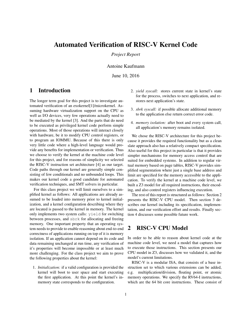 Automated Verification of RISC-V Kernel Code