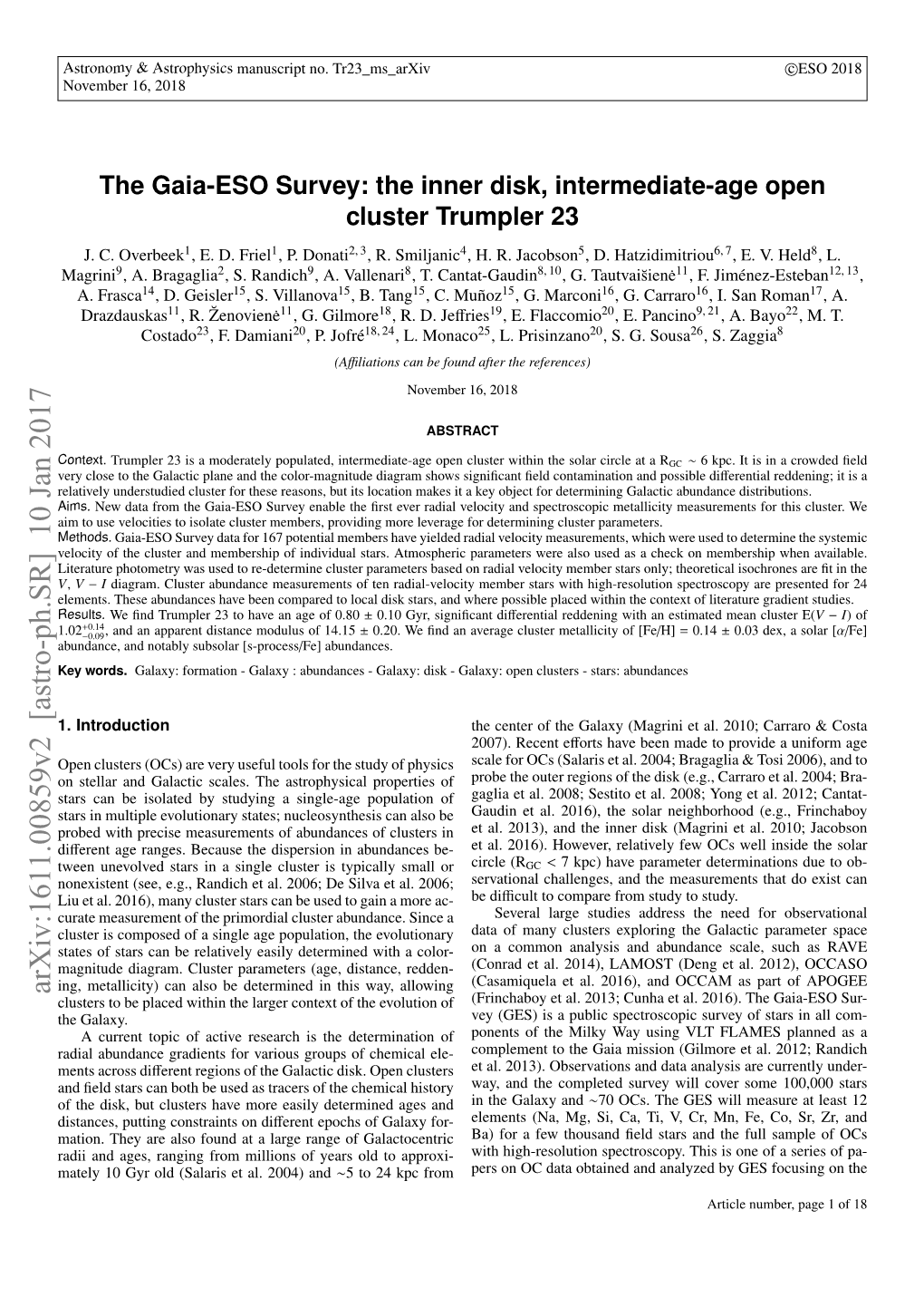 The Gaia-ESO Survey: the Inner Disk, Intermediate-Age Open Cluster Trumpler 23 J