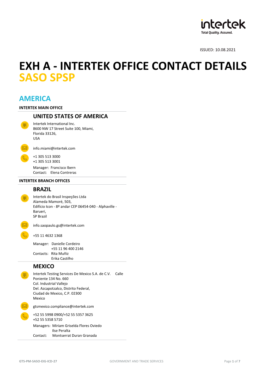 Saudi Arabia Intertek Office Contact Details