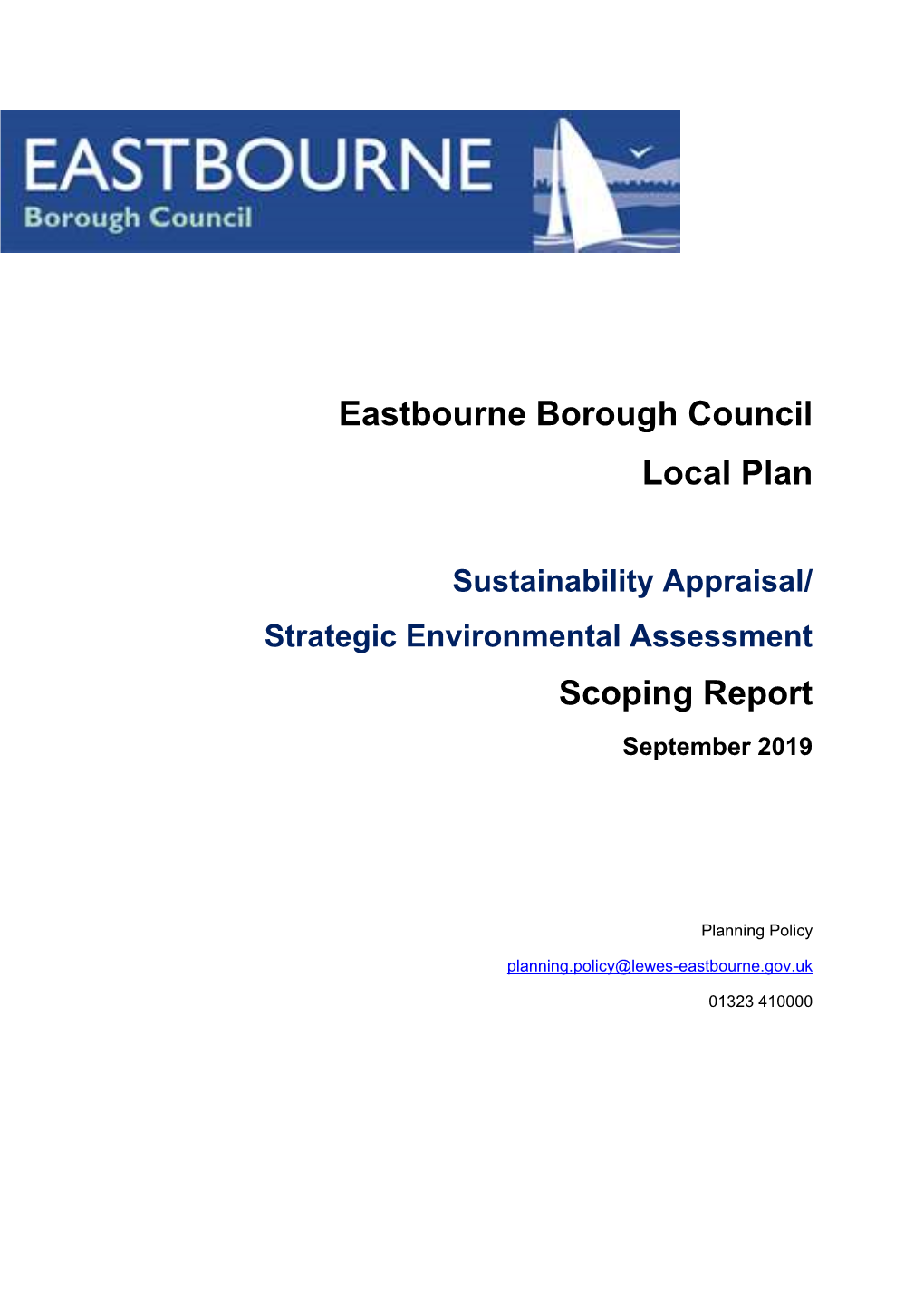 Eastbourne Borough Council Local Plan Scoping Report