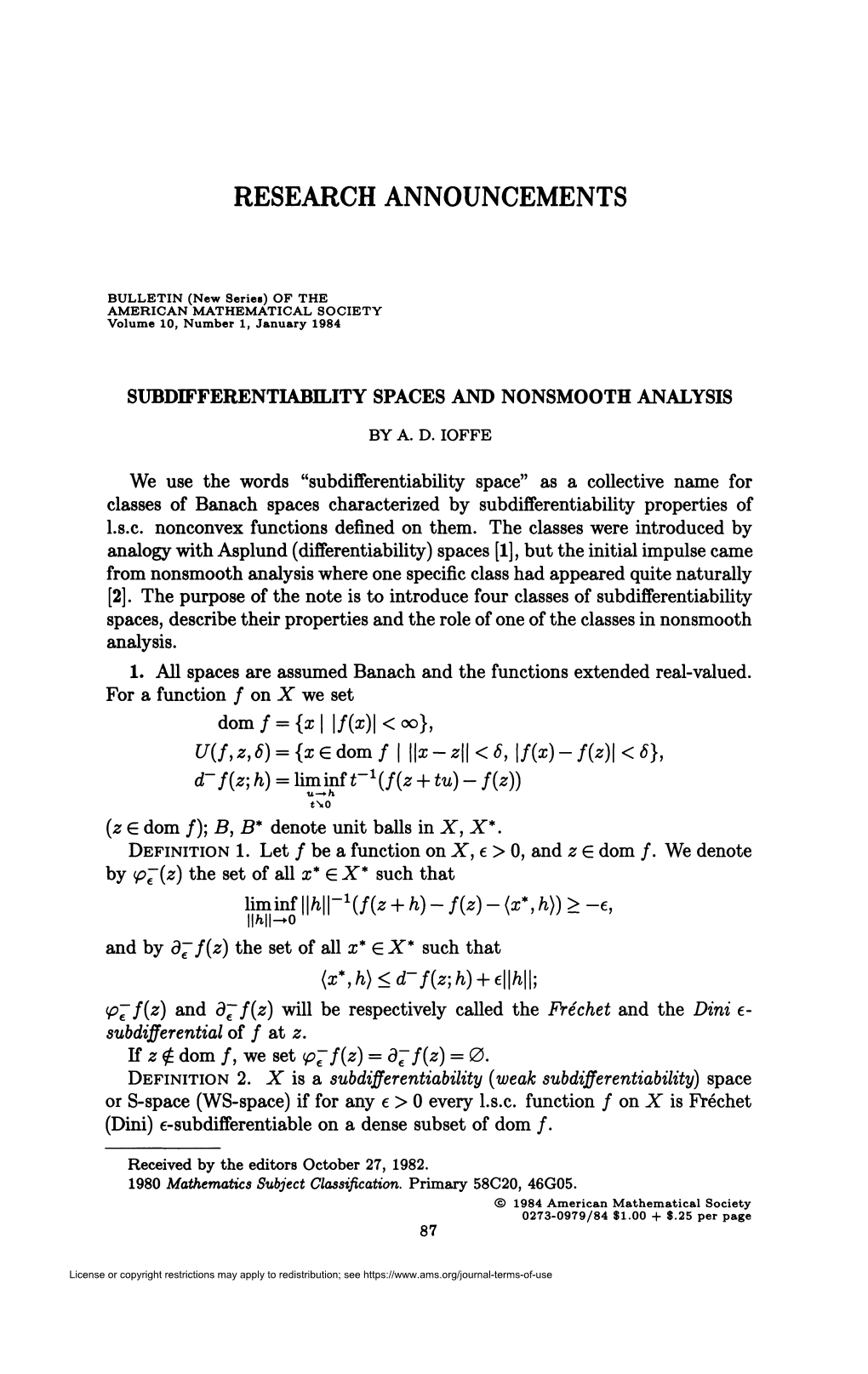 Subdifferentiability Spaces and Nonsmooth Analysis