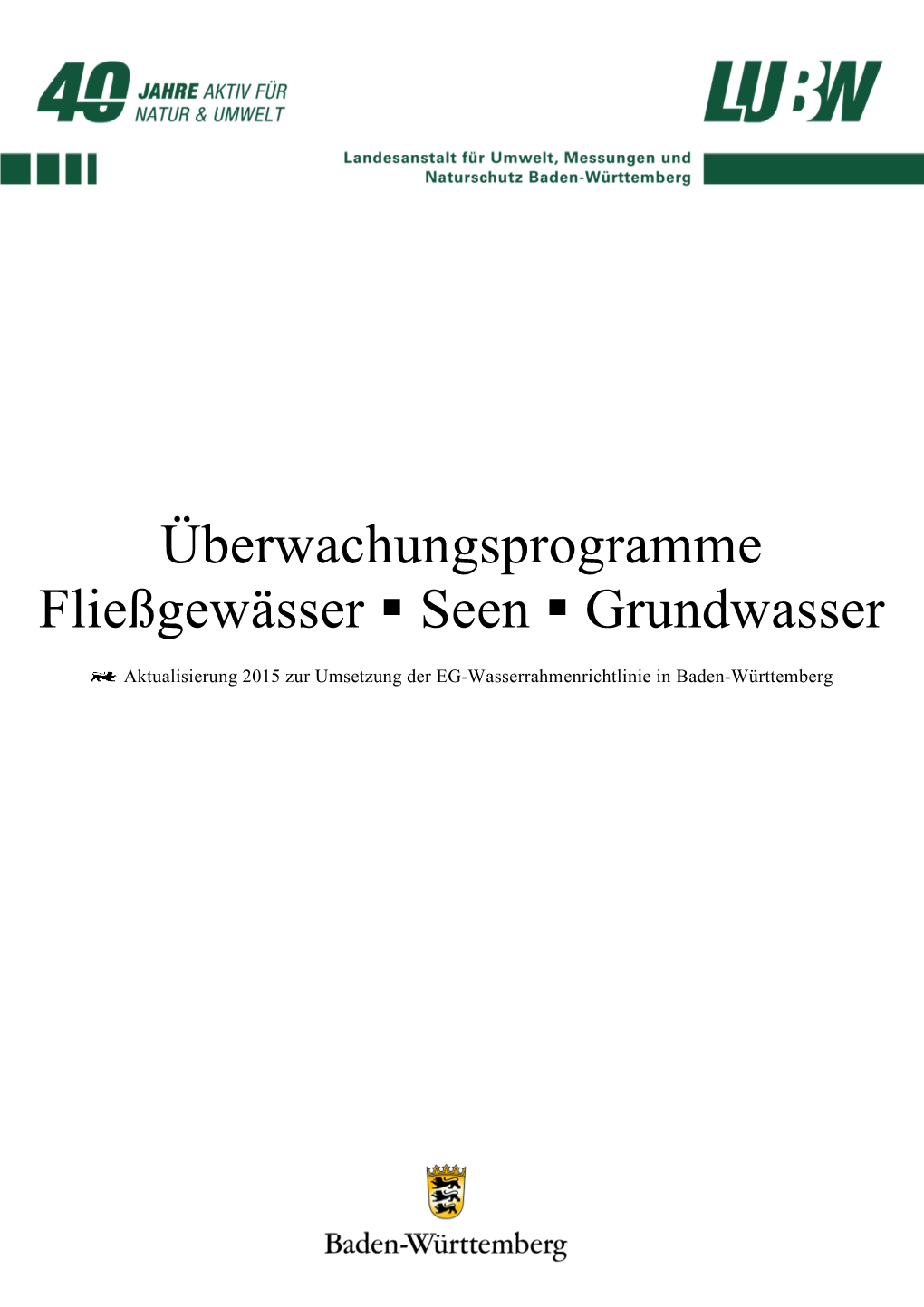 Fließgewässer, Seen Und Grundwasser