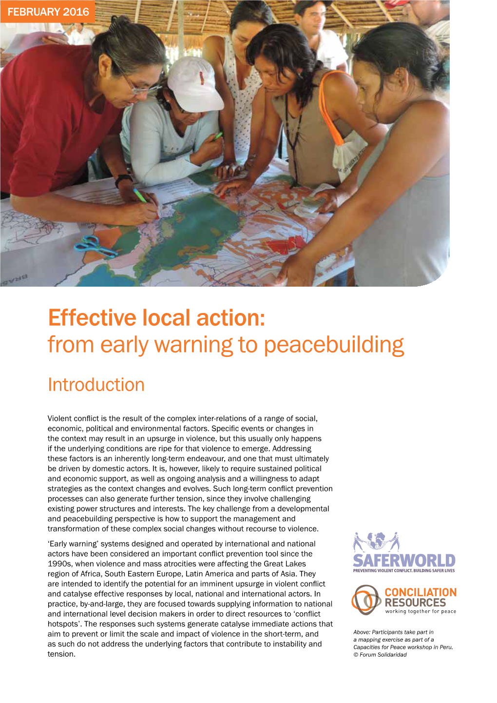 From Early Warning to Peacebuilding Introduction