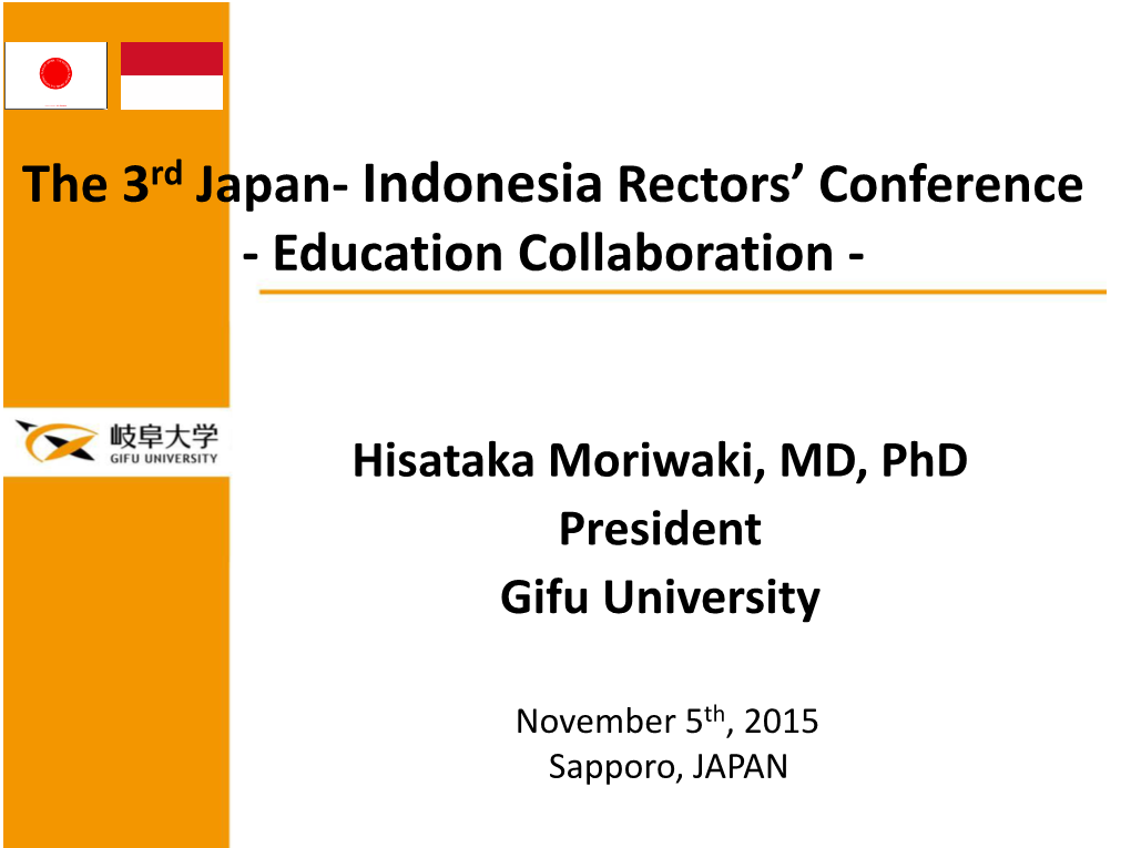 Prof. Hisataka Moriwaki, Gifu University