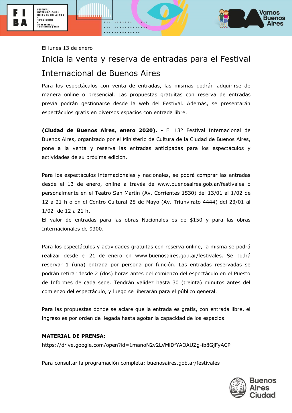 Inicia La Venta Y Reserva De Entradas Para El Festival Internacional De Buenos Aires