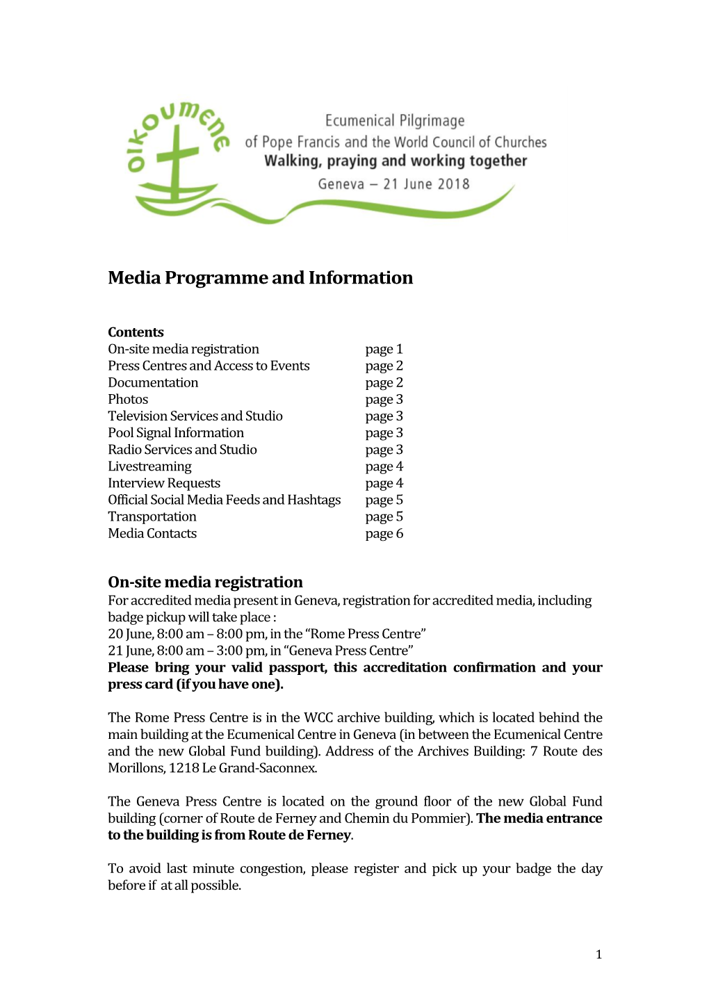 Media Programme and Information