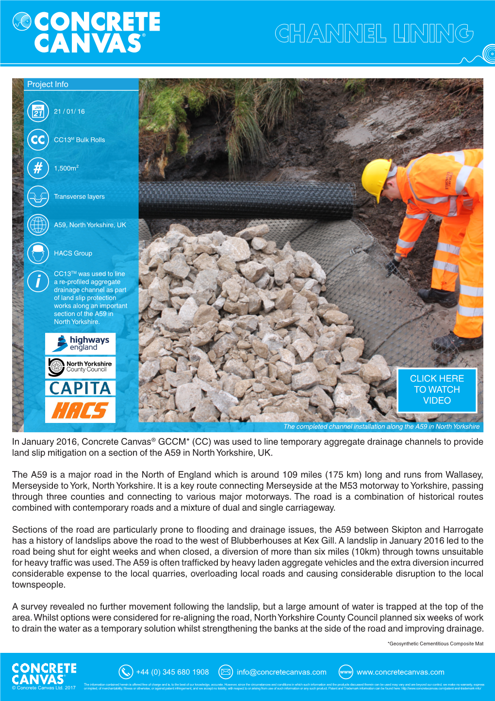 CC Channel Lining – A59, Yorkshire, UK