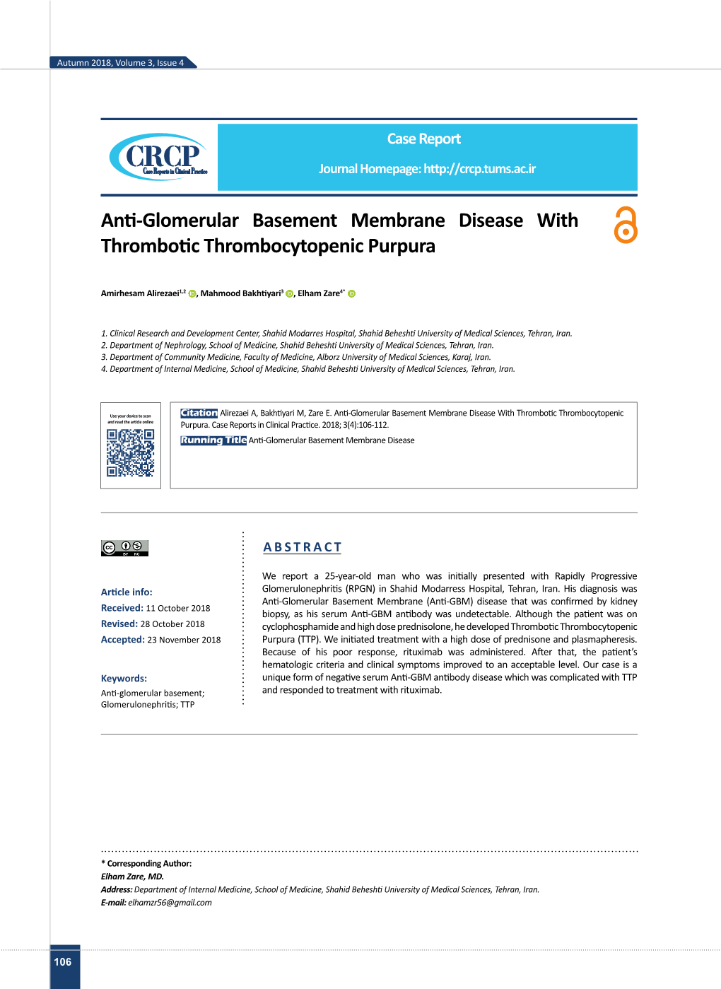 Anti-Glomerular Basement Membrane Disease with Thrombotic Thrombocytopenic Purpura