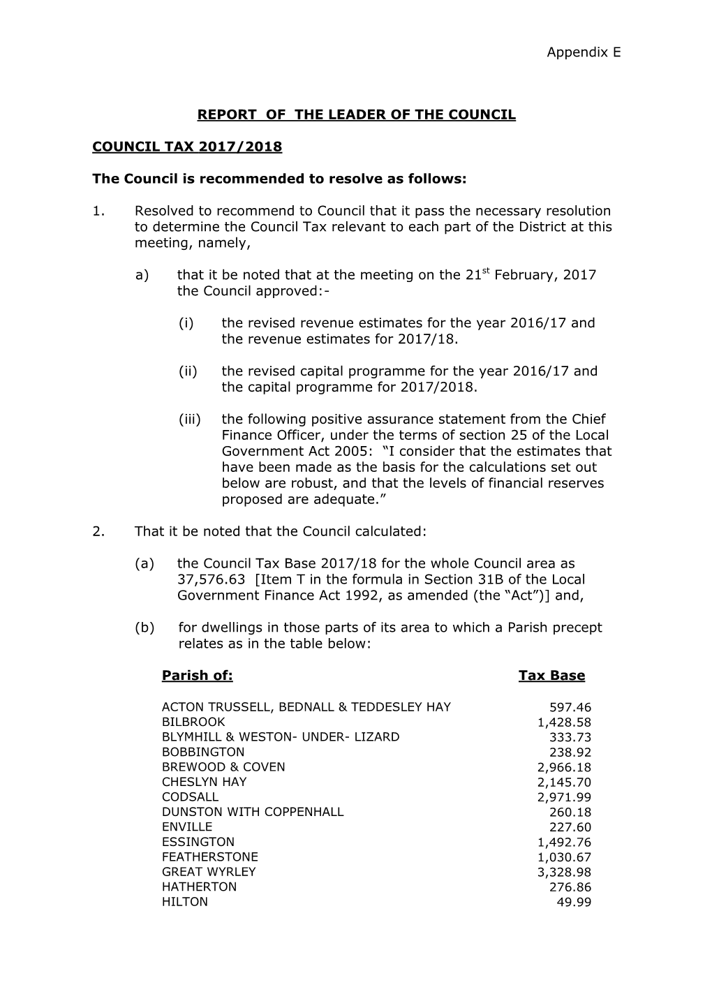 Council Tax Resolution Explanatory Notes ______