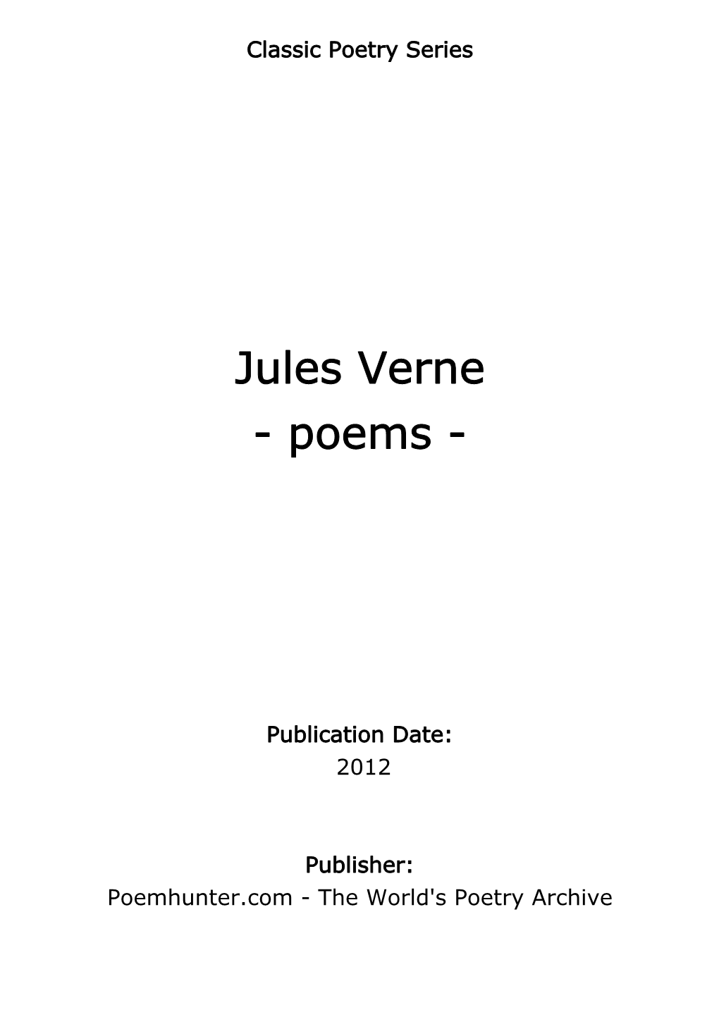 Jules Verne - Poems