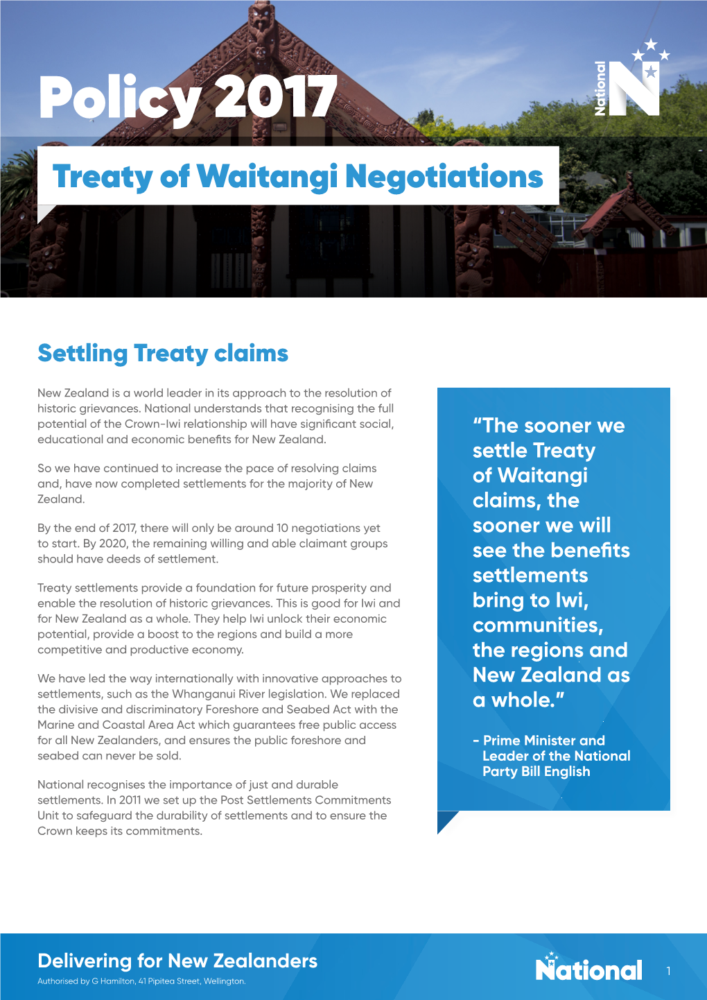 Policy 2017 Treaty of Waitangi Negotiations