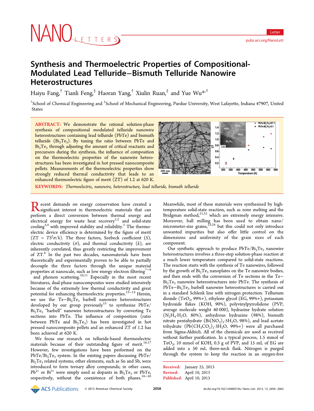 Synthesis and Thermoelectric Properties of Compositional