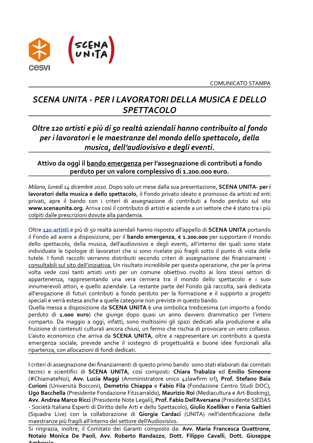 Cs Scena Unita Lancio Bando Emergenza Definitivo.Docx