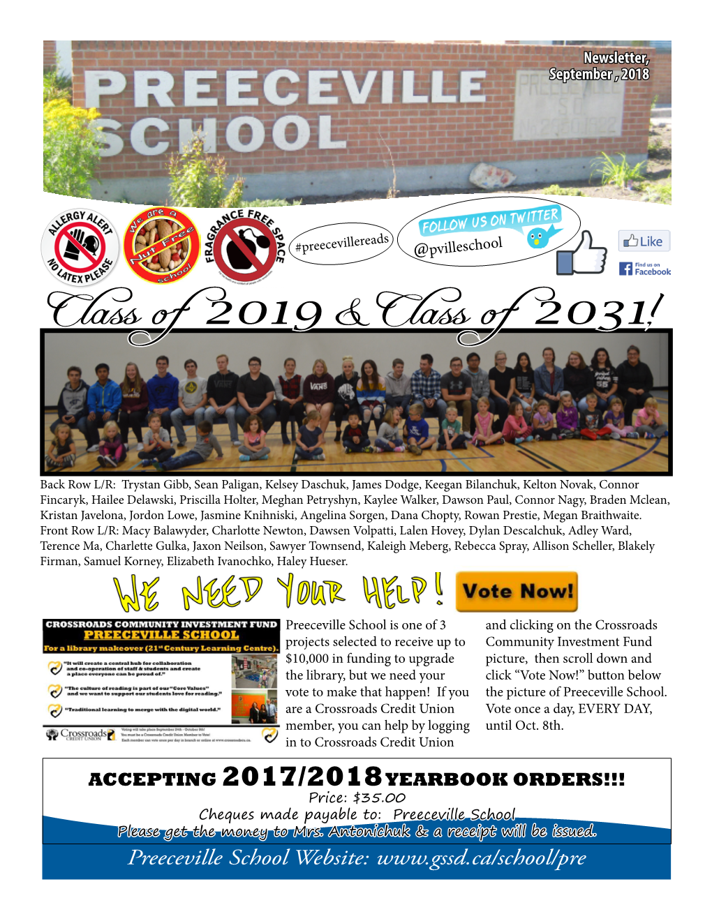 Preeceville School Newsletter September 2018