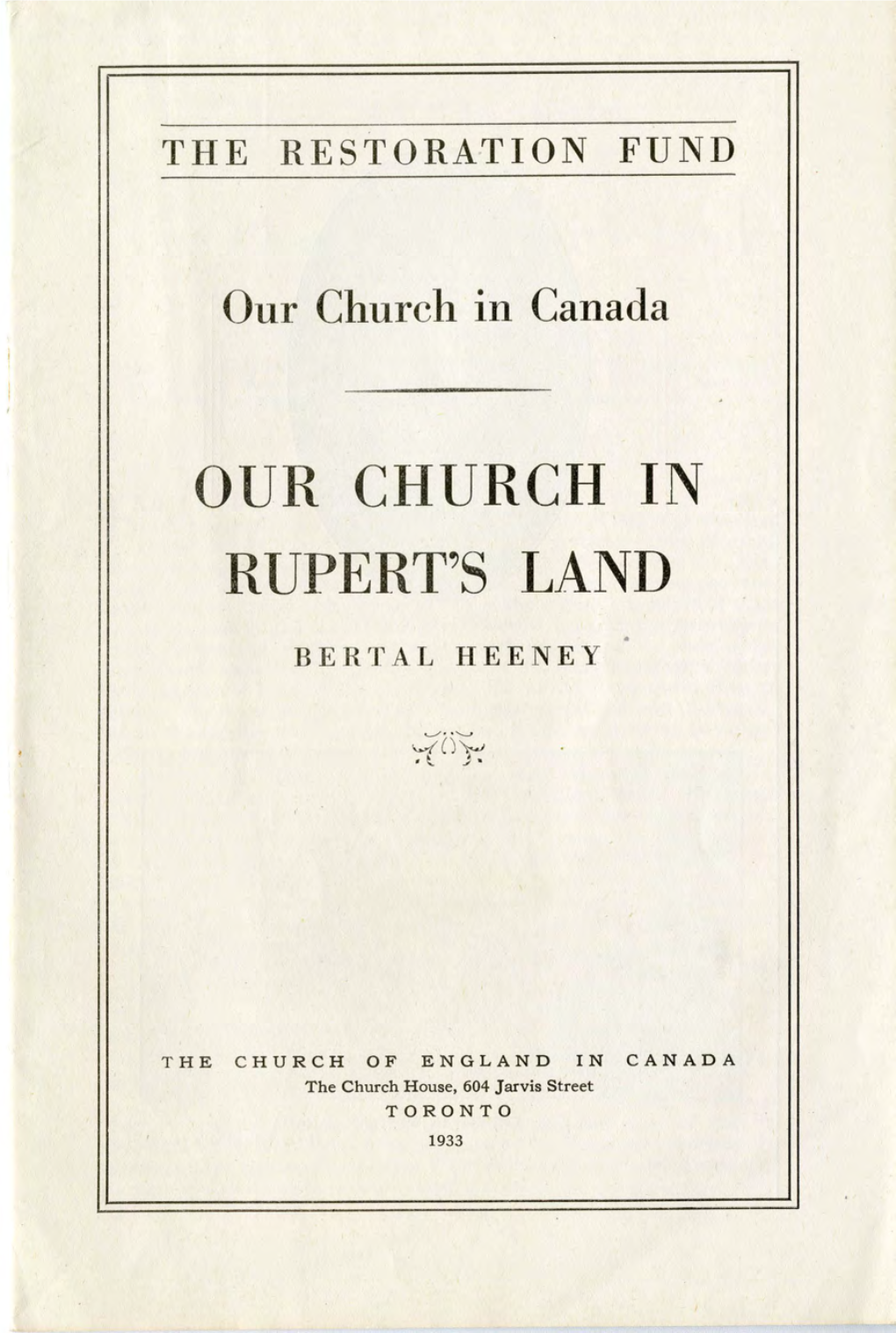 Our Church in Rupert's Land
