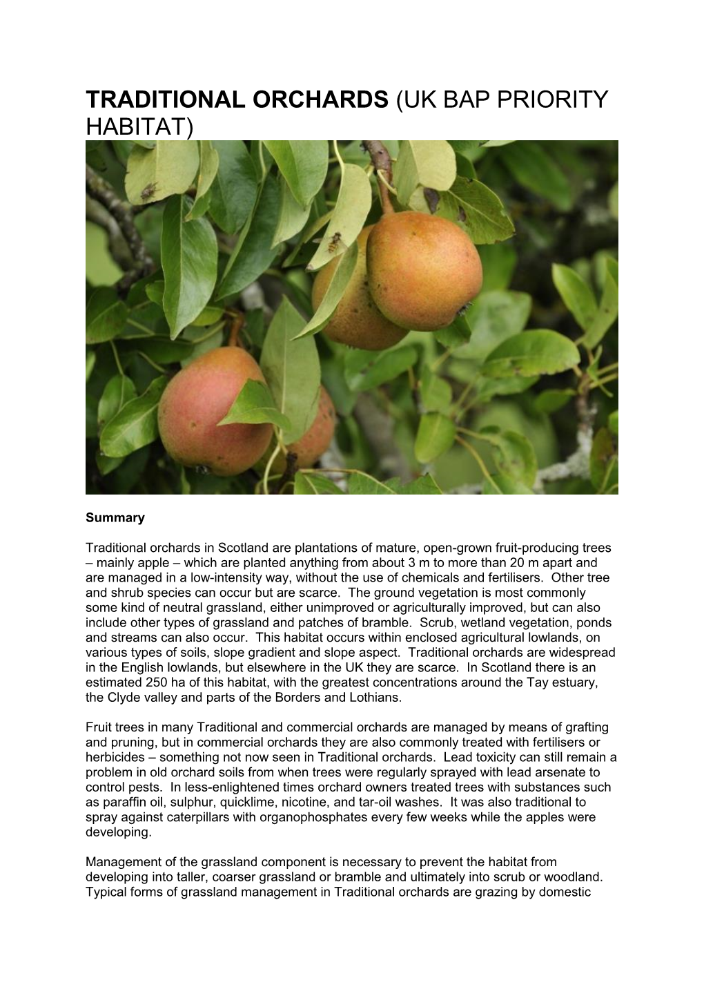 Traditional Orchards (Uk Bap Priority Habitat)