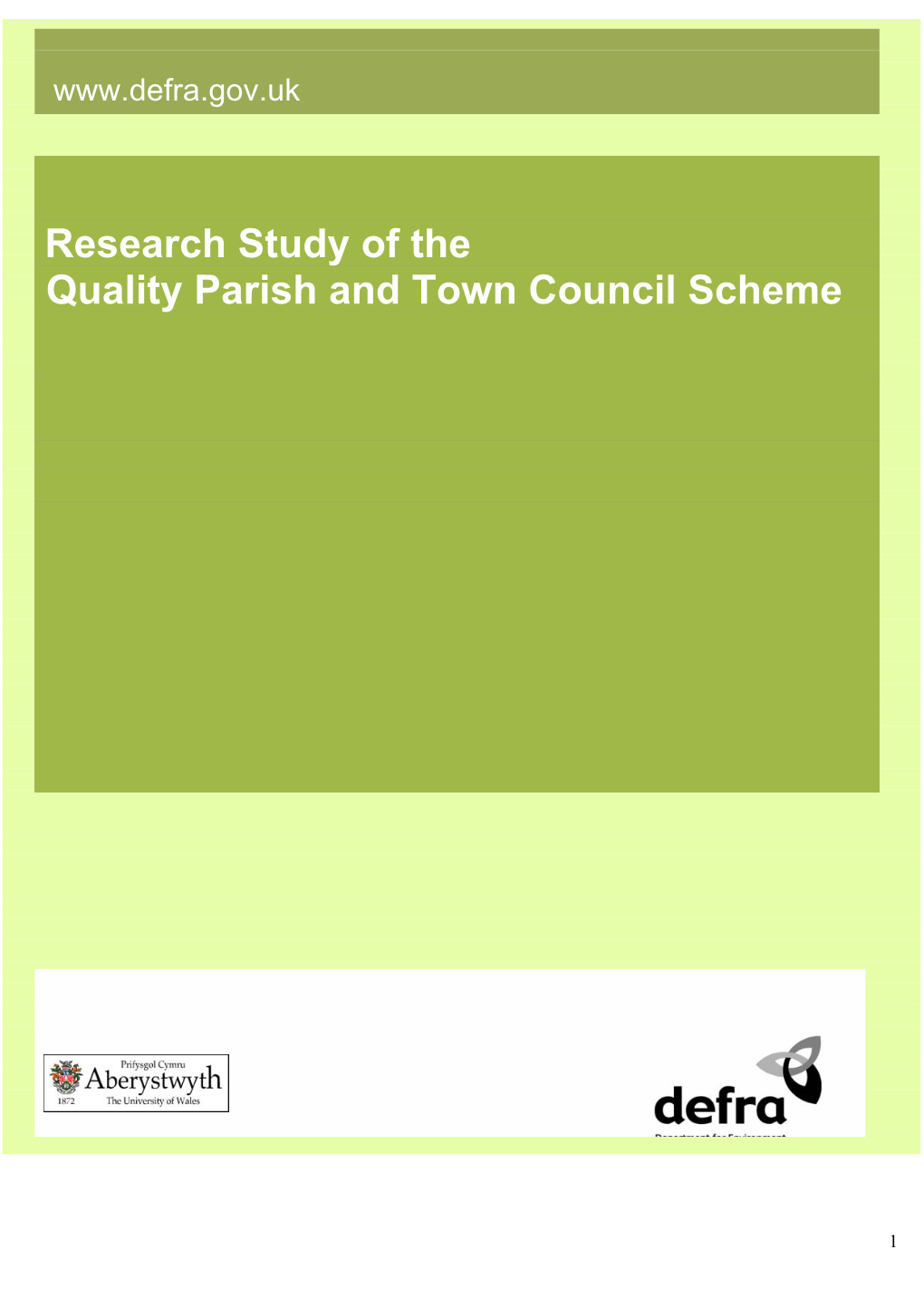 Review of the Quality Parish and Town Council Scheme