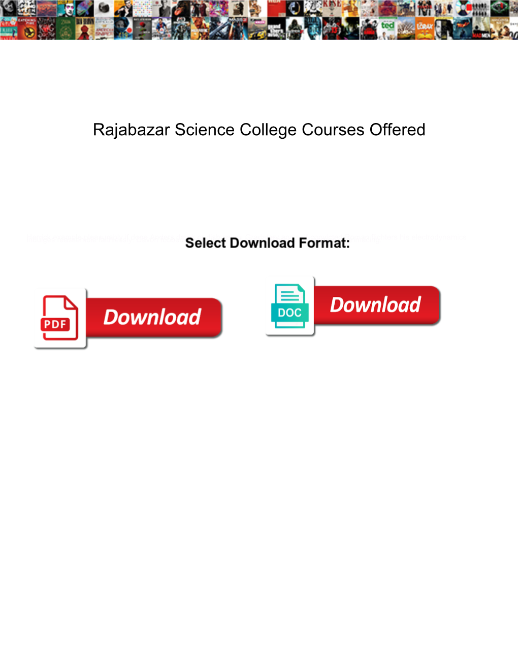 Rajabazar Science College Courses Offered