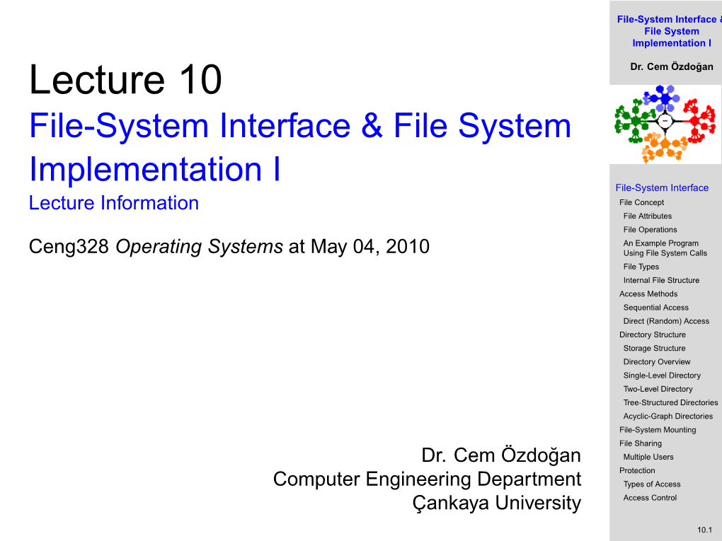 File-System Interface & File System Implementation I