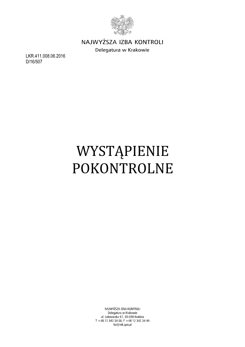 Wystąpienie Pokontrolne