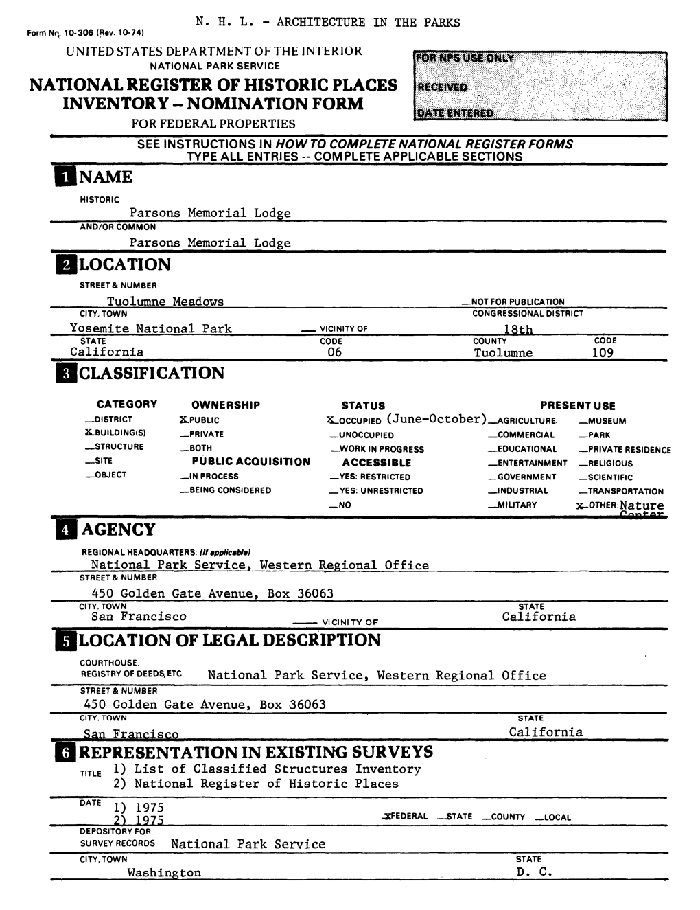 Nomination Form Classification Agency