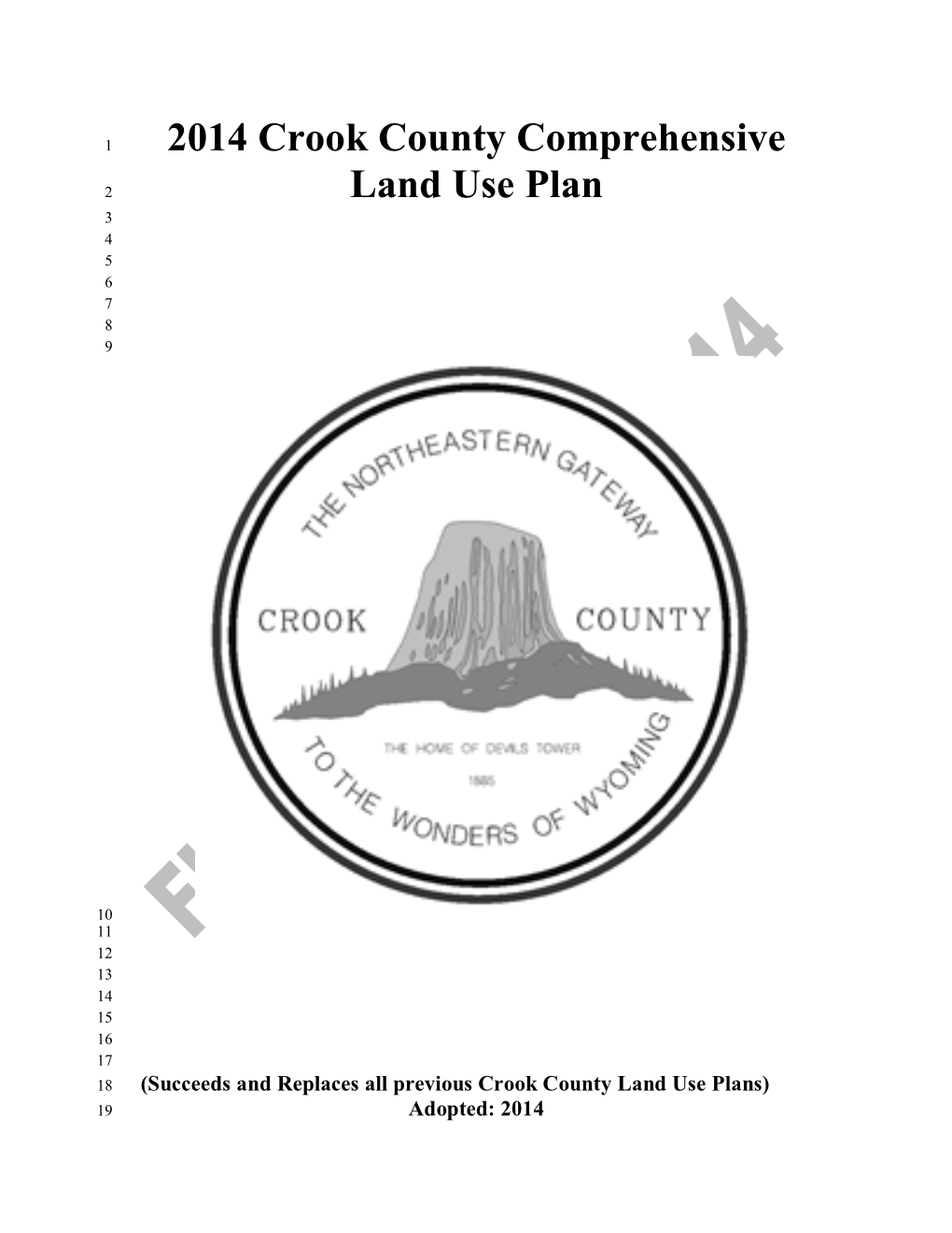 2014 Crook County Comprehensive Land Use Plan