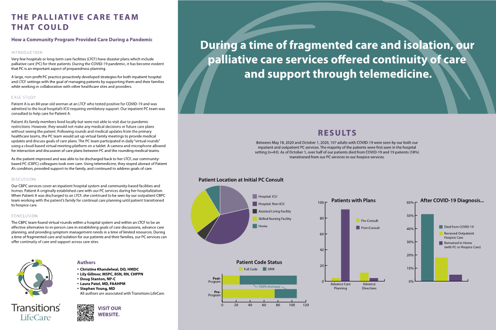 During a Time of Fragmented Care and Isolation, Our Palliative Care