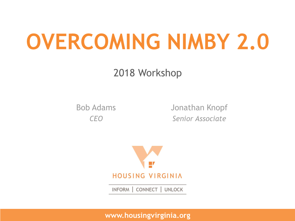 2018 Overcoming NIMBY 2.0 Training Presentation