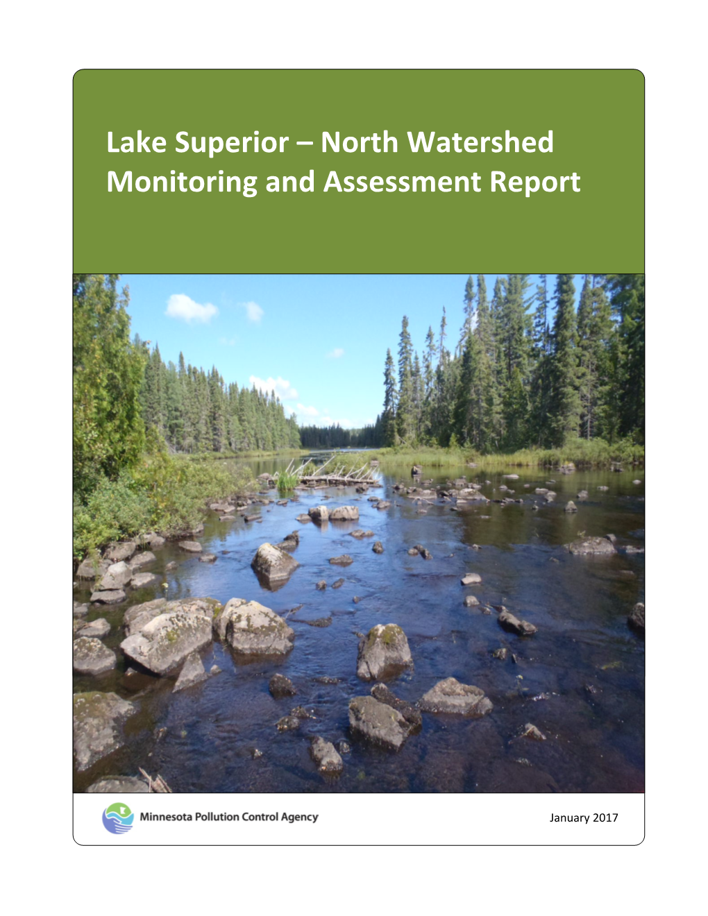 Lake Superior-North Watershed Monitoring and Assessment Report