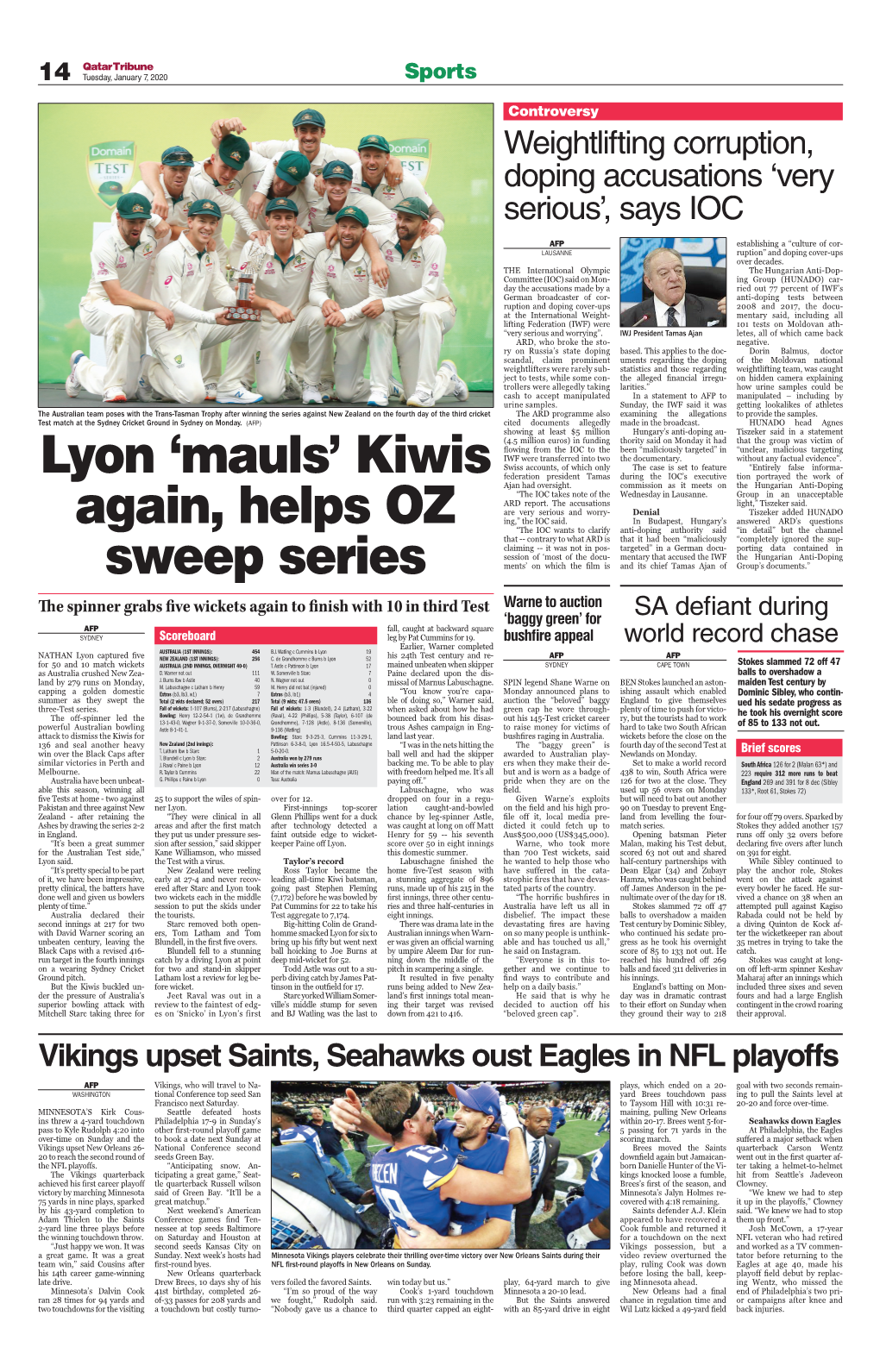 Lyon 'Mauls' Kiwis Again, Helps OZ Sweep Series