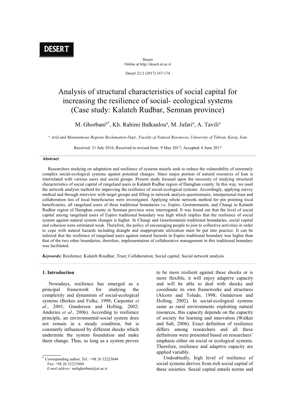 Ecological Systems (Case Study: Kalateh Rudbar, Semnan Province)