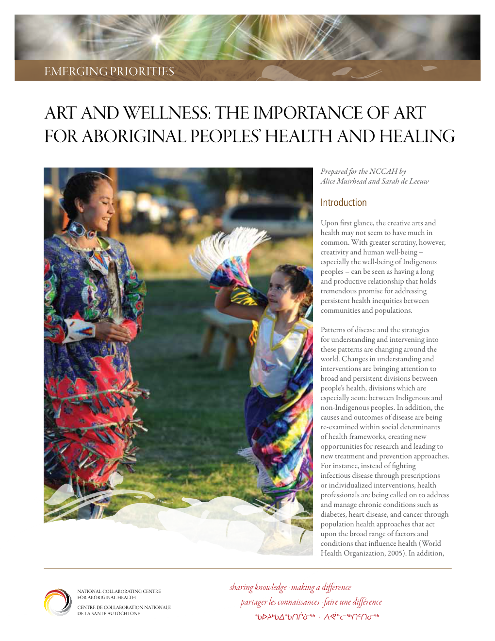 Art and Wellness: the Importance of Art for Aboriginal Peoples' Health and Healing